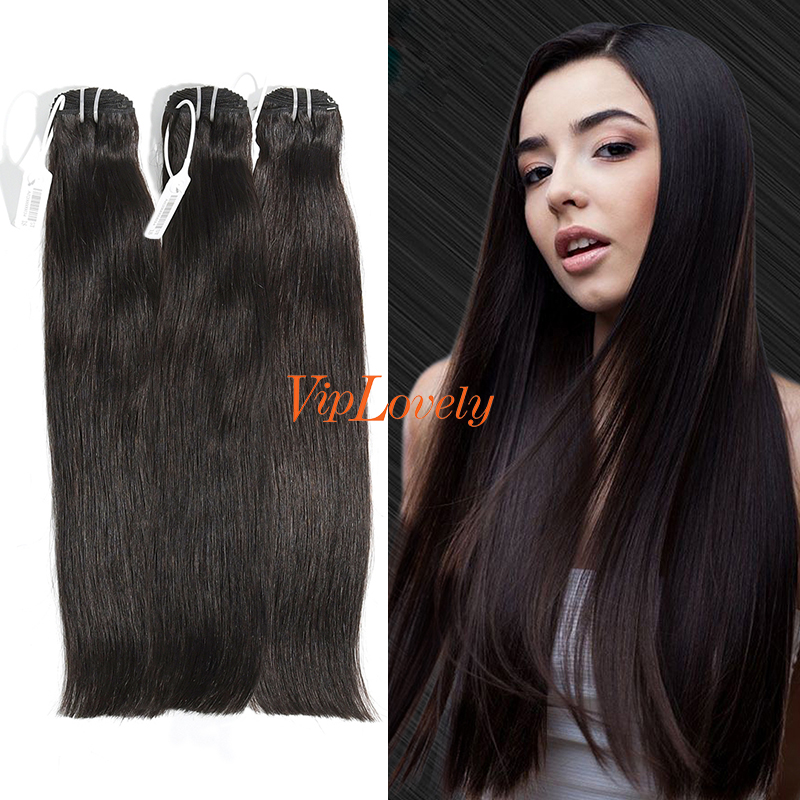 #1b Brazilian Virgin Human Hair Weft Straight